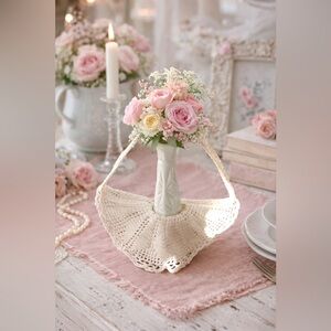 Hand crafted Crochet Bud Vase Holder/Basket